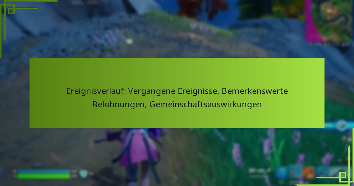 Ereignisverlauf: Vergangene Ereignisse, Bemerkenswerte Belohnungen, Gemeinschaftsauswirkungen