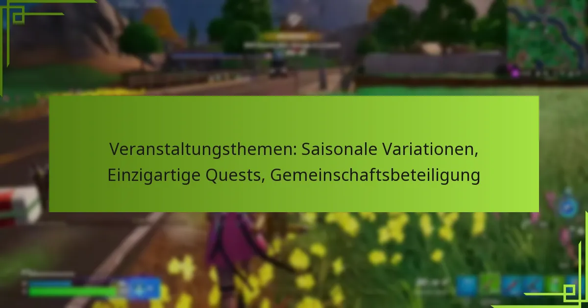 Veranstaltungsthemen: Saisonale Variationen, Einzigartige Quests, Gemeinschaftsbeteiligung