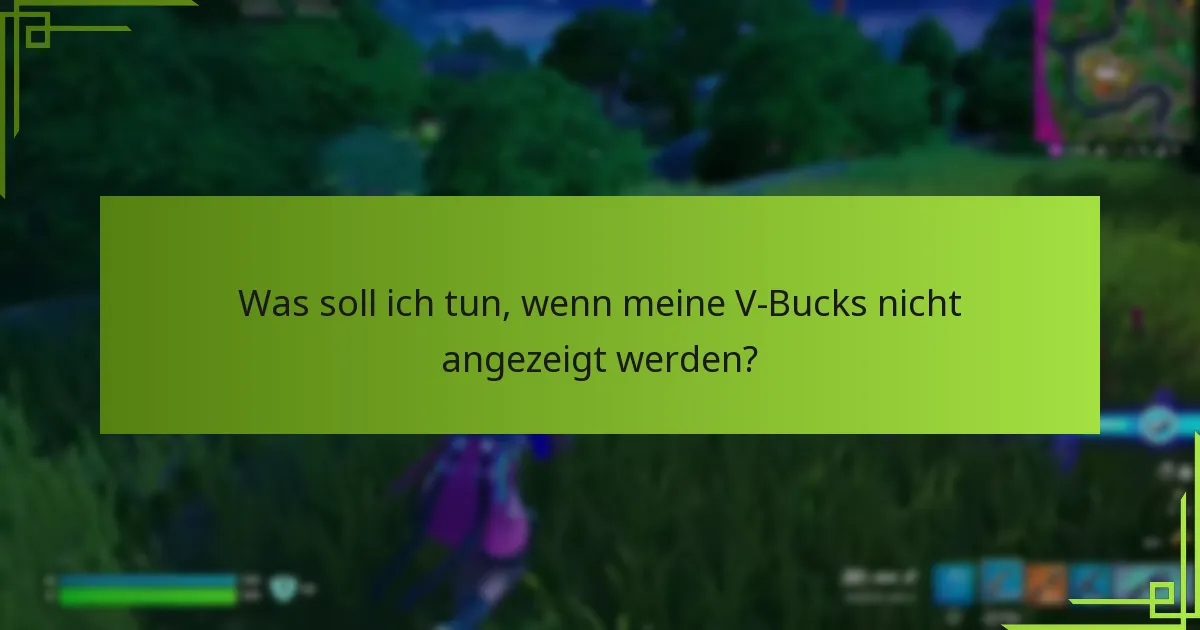 Was soll ich tun, wenn meine V-Bucks nicht angezeigt werden?